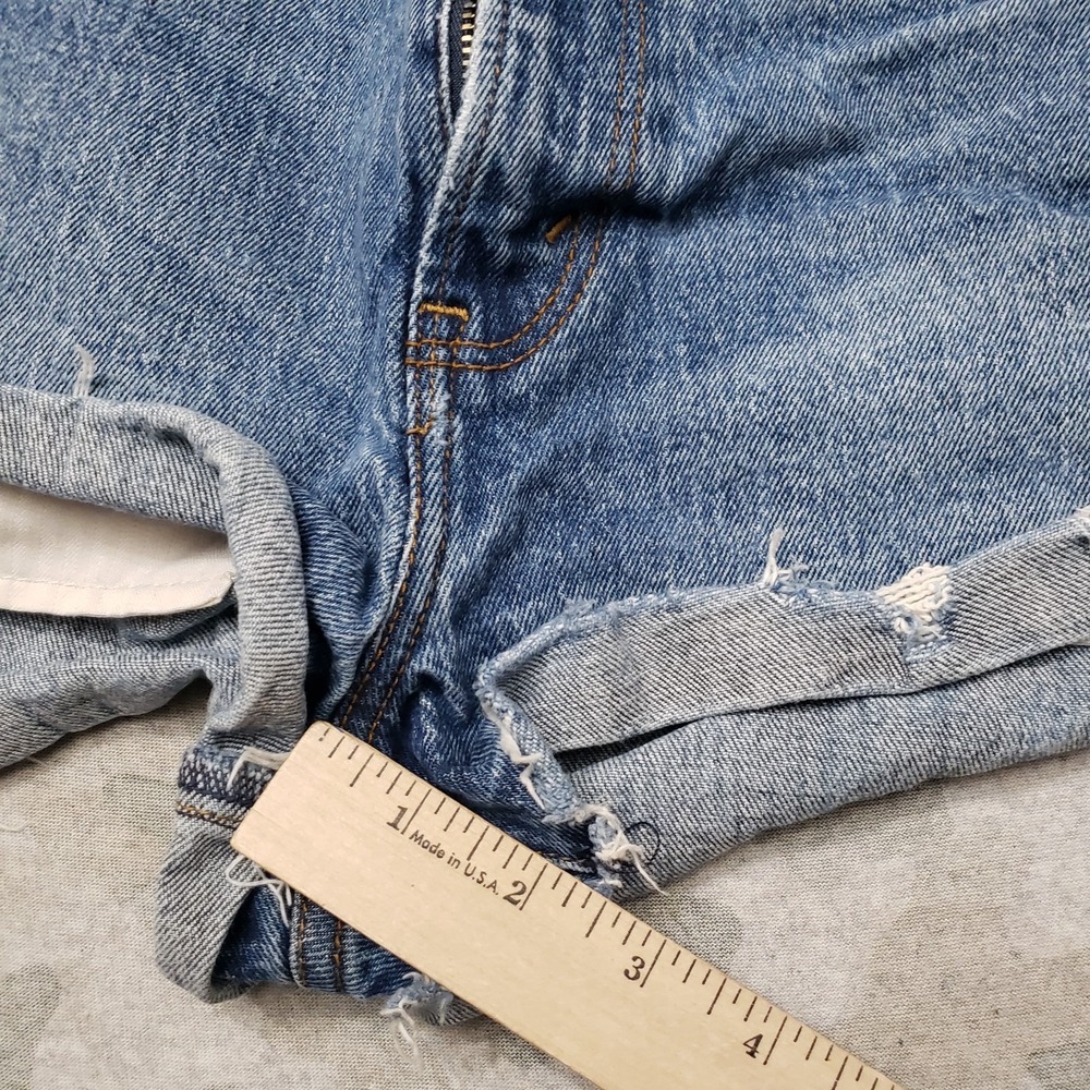 Abercrombie and Fitch Shorts Womens 26/2 Blue High Rise Mom Pockets Denim - Picture 4 of 9